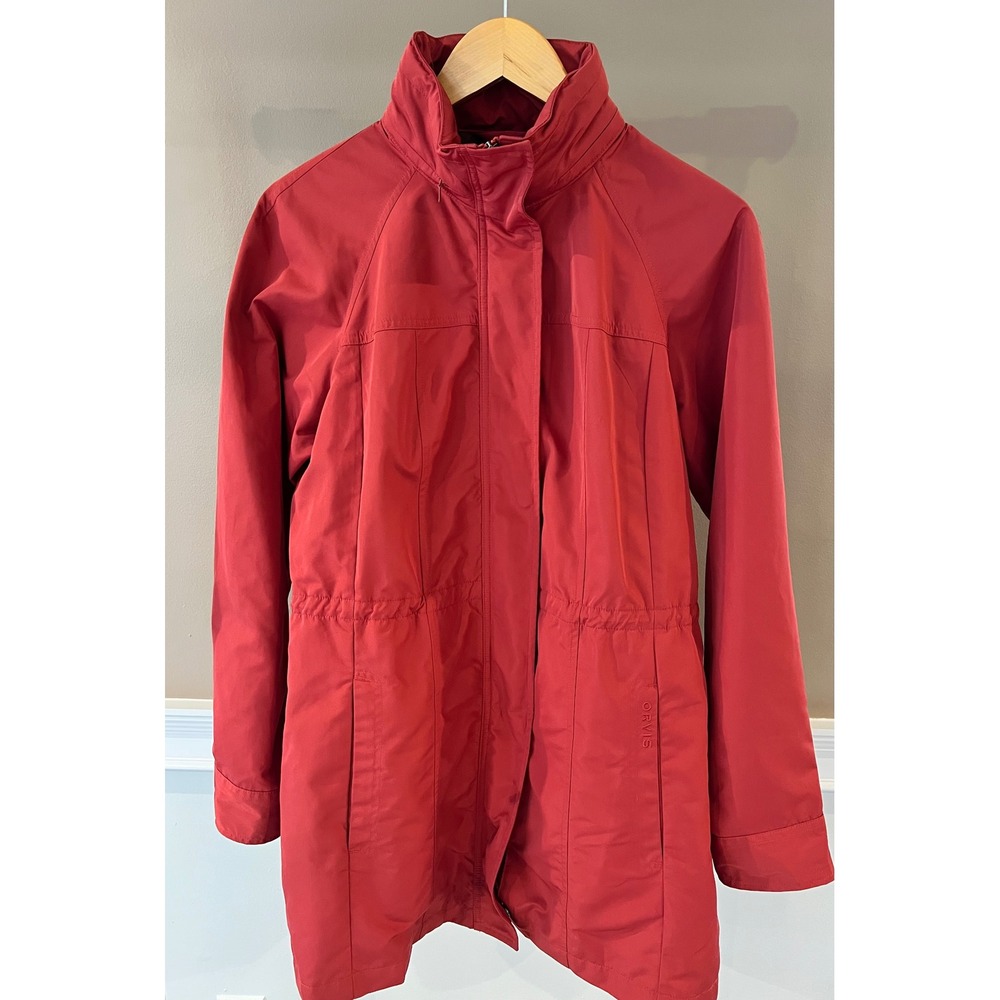 Orvis Mens Red Full Zip Lightweight Utility Jacket Mesh Lined Medium